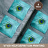 3dRose CST_211236_3 Peacock Feather on Turquoise Background Ceramic Tile Coaster (Set of 4)