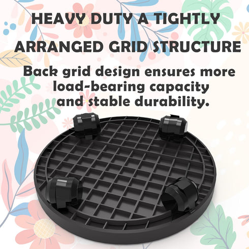 WanderingDonkey 11 Inch , Brown Heavy Duty Plant Caddy with Wheels,Rolling Plant Stand Pot Trolley,Wheeled Planter