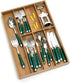 Lipper International Bamboo Wood Flatware Organizer, 7 Compartments, 12" x 17-1/2" x 1-3/4"