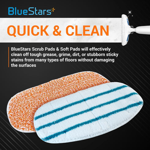 BlueStars 8 Packs PurSteam ThermaPro 10-in-1 Steam Mop Washable Reusable Pads for ThermaPro 211