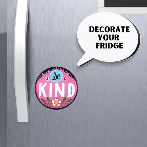Be Kind Magnet Bundle, Floral Inspirational Decals in Blue, Pink, and Purple for Refrigerators, Cars, and Lockers