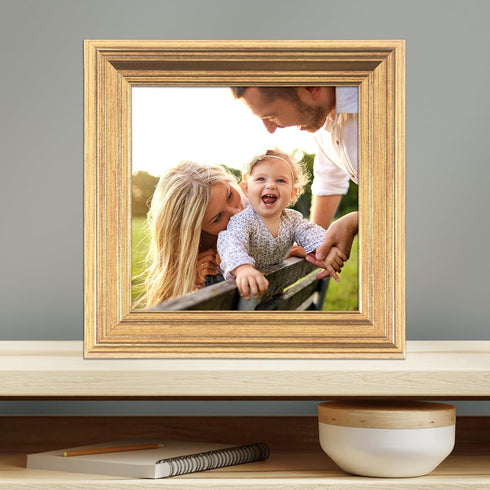Lawrence Frames 5"L x 5"W Sutter Burnished Gold Picture Frame