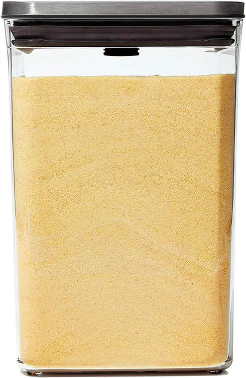 OXO Steel POP Container Big Medium Square - 4.4 Qt for Flour,
