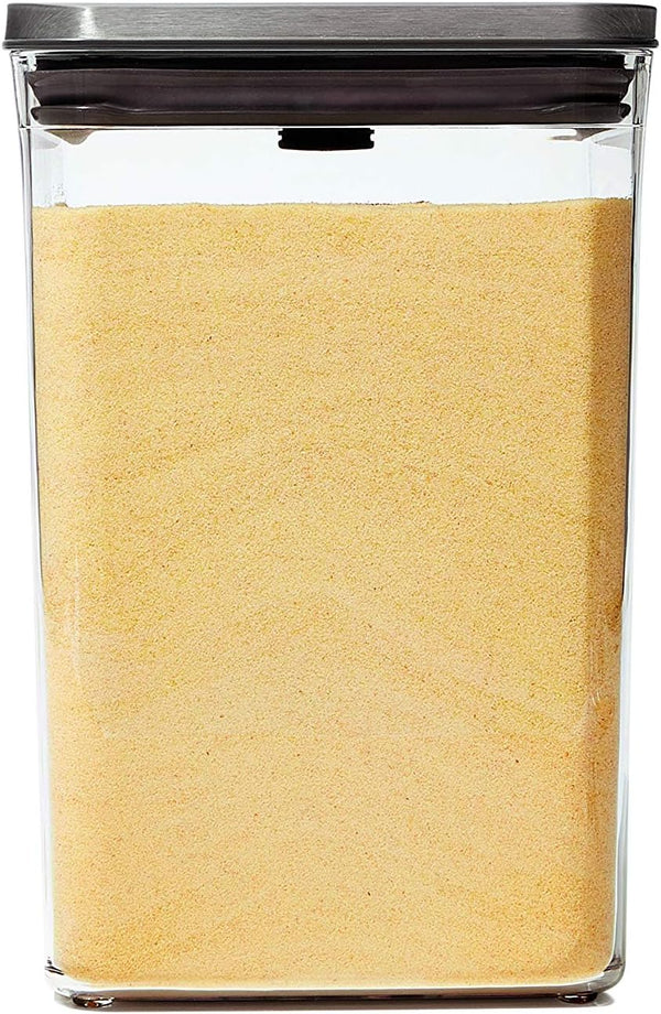 OXO Steel POP Container Big Medium Square - 4.4 Qt for Flour,