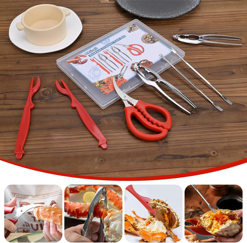 Rkiiqii 2026 20PCS Set, 6 6 6 2 Upgraded Seafood Tool Includes Crab Leg Crackers, Stainless Steel Crab Forks, Lobster