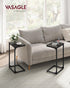 Set 2, ULET355B42 VASAGLE C-Shaped End Table, of Side Table for Sofa, Couch Table with Metal Frame, Small TV Tray Table