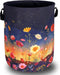 Colorful Flowers At Night Laundry Basket, Waterproof Oxford Cloth Tote Bag, 18.9" x 16.5" for Bathroom/Laundry Storage