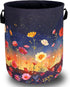 Colorful Flowers At Night Laundry Basket, Waterproof Oxford Cloth Tote Bag, 18.9" x 16.5" for Bathroom/Laundry Storage