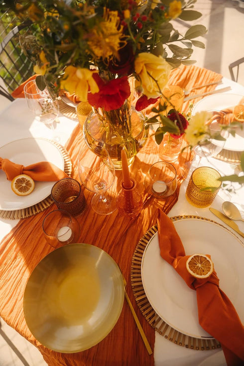 8 Pack 10FT 35x120 Inch Orange Easter Cheesecloth Table Runner Gauze Rustic Wedding Cheese Cloth Table Runners