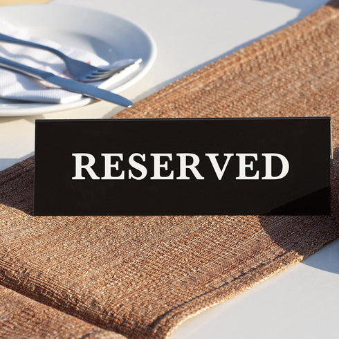 6 Pieces Plastic Reserved Table Sign, Table Tent Wedding Guest Reservation Seat Sign for Restaurant Wedding Chairs