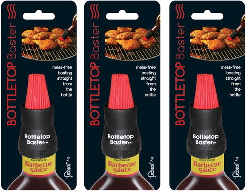 Jokari Crazy But It Works BBQ Baster - Silicone Bottletop, Black, 3-Pack