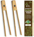 Toaster Tongs With Magnet, Bamboo Kitchen Utensils for Cooking & Holding Toast, 8" Long Natural Toxic Free Set
