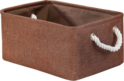 TheWarmHome Fabric Storage Basket for Home, Shelf, Closet - Canvas Bin for
