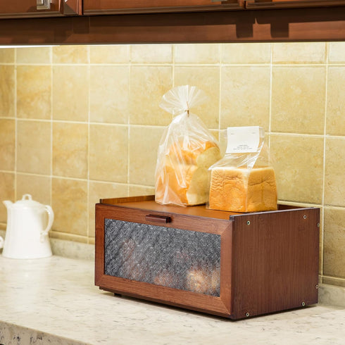 Countertop ETMI Vintage Bread Box for Kitchen - Retro Brown Bread Storage Box Breadbox