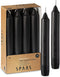 Straight Black Candlesticks Pack of 8, 6" Coated Black Unscented Candles for Halloween, Wedding, Home Decoration