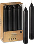 Straight Black Candlesticks Pack of 8, 6" Coated Black Unscented Candles for Halloween, Wedding, Home Decoration