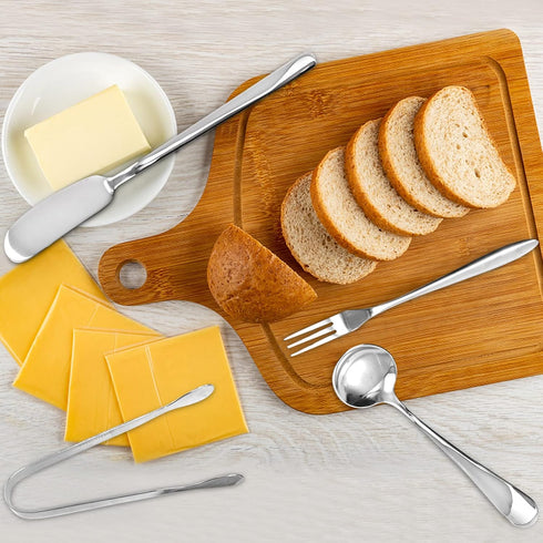 Suwimut 32 Pieces Cheese Butter Spreader Knives Set - Stainless Steel Charcuterie Accessories for Appetizer Making