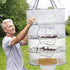 4 Coloch Layer Herb Drying Rack with Zipper, Hanging Mesh Net Collapsible Food Drying Fish Net Hanging Basket Dryer Net
