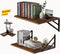 AdVinco Rustic Brown Floating Shelves Set of 2 with Corner Shelf Wood Wall