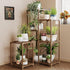 Bamworld Plant Stand Indoor Corner Plant Shelf Wood Plant Holder for Multiple