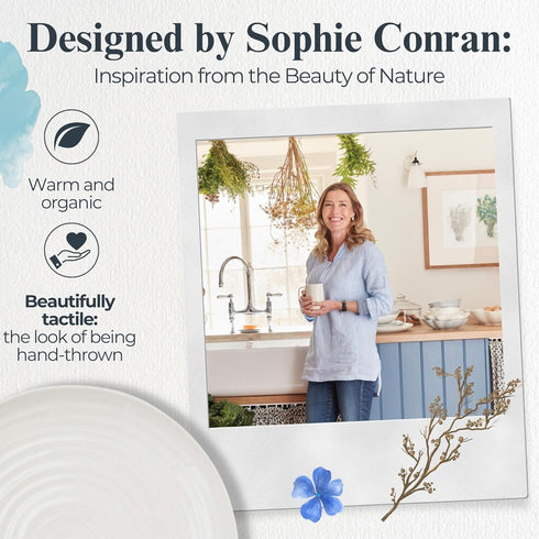 Portmeirion Sophie Conran White Mini Cake Stand, 6.5 Inch for Dessert Display