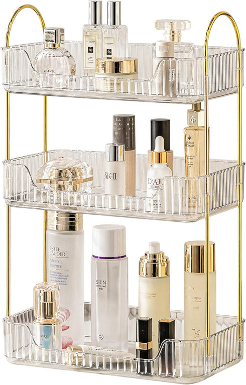 Akinbas 3 Tier Bathroom Organizer Countertop Makeup Perfume Tray Skincare Organizer for