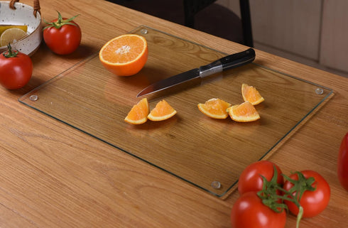 Phore Tempered Glass Cutting Board for Kitchen, Dishwasher Safe, Clear Cutting Board for Countertop, Scratch Resistant, Heat Resistant, Shatter Resistant(16"x12", Clear) by Phore