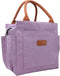 Joymee Insulated Lunch Bag for Women, Reusable Leakproof Cooler Tote with Bottle Holder and Side Pockets