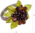 Beaded Napkin Rings with Flower and Leaves (Set of 4)