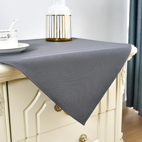 24x24 Inch Small Square Tablecloth Washable Polyester Side Table Cloth Solid Grey Heavy Duty End Table Cover for Dining