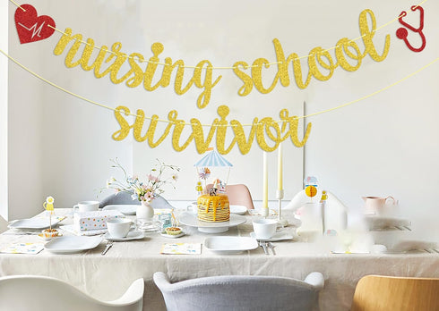 Congrats Nurse Graduation Banner - Nursing School Survivor