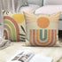 Boho Pillow Covers 16x16 Inch, Vintage Sunrise Throw Pillow Covers, Abstract Arch Terracotta Linen Pillow Cases