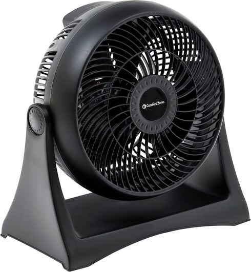 Comfort Zone Table Fan, 8 inch, 3 Speed, Electric, Wall Mountable, Adjustable Tilt, CZHV8T