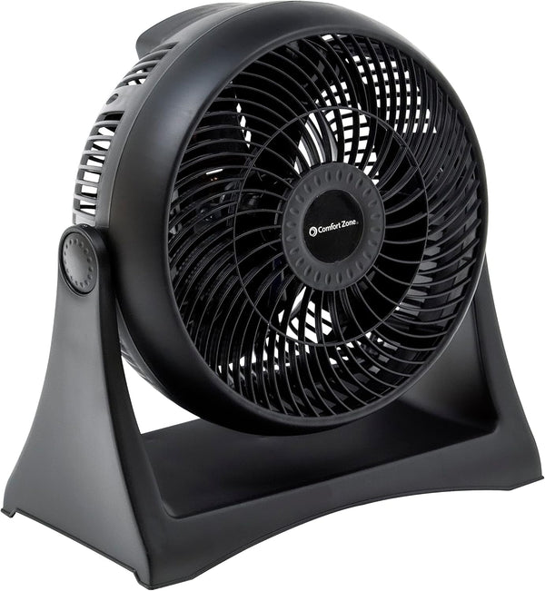 Comfort Zone Table Fan, 8 inch, 3 Speed, Electric, Wall Mountable, Adjustable Tilt, CZHV8T