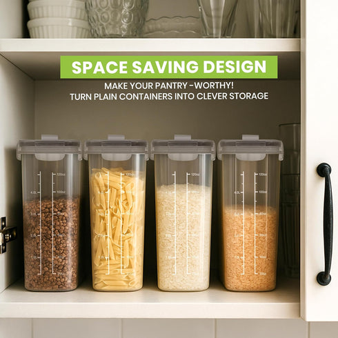 Set 4 Pack 4L(135.2 oz) Utopia Kitchen Cereal Containers Storage Airtight Food Storage Containers with Lids, BPA-Free