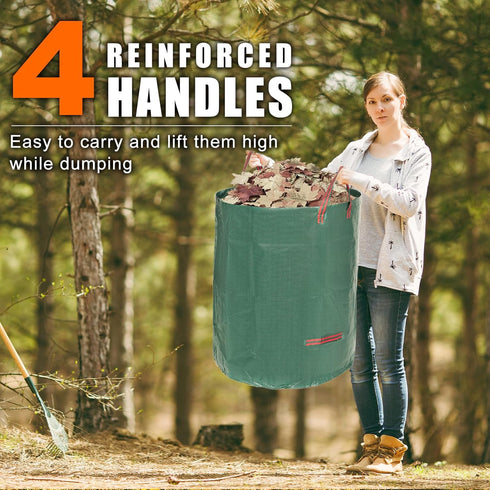 72 3 Pack, 4 Joyhalo Reusable Yard Waste Bags, Gallon Lawn And Leaf Bags Heavy Duty Garden Bags With Gardening Gloves