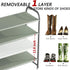 Shoe Rack 4 Tier Long Storage Organizer, Wide Metal Shoe Shelf for Closet Entryway, Grey