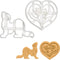 Set of 2 Ferret Cookie Cutters - Designs: Body & Love, 2 Pieces by Bakerlogy