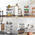 ULIKEUS 4 Tier Fruit Basket for Kitchen Stackable Metal Wire Fruit Vegetable Basket with Wheels Narrow Corner Rolling