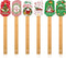6 Pieces Christmas Silicone Spatula Set, Cute Style Pancake Spatula with Wooden Handle for Baking