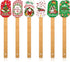 6 Pieces Christmas Silicone Spatula Set, Cute Style Pancake Spatula with Wooden Handle for Baking