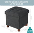 12.6"x12.6"x12.8" BRIAN & DANY Small Ottoman with Storage, Small Storage Ottoman, Folding Foot Stool with Wood Legs