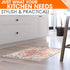Washable Kitchen Rug, Easy Cleaning Non-Slip Carpet, Vintage Soft Surface, Durable Pet-Friendly Mat, Small 2x3