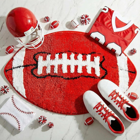 32x20, Funtery Football Rug for Boys and Sports Fan Room Decor Play Area Non Slip Mat Sports Area Rug Plush Carpet