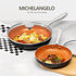 MICHELANGELO 10 Inch Copper Nonstick Frying Pan with Lid, Scratch Resistant Ceramic Coating