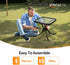 18" VINGLI Outdoor Side Table, Patio Table Steel Frame Tempered Glass Top, Weatherproof Small Tables for Balcony Garden