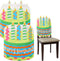 Tegeme 2 Pieces Kids Chair Cover, Birthday Chair Cover Classroom Seat Decorations for Party Home School Office (Blue)