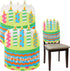 Tegeme 2 Pieces Kids Chair Cover, Birthday Chair Cover Classroom Seat Decorations for Party Home School Office (Blue)