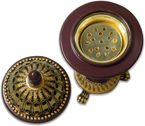 AM Lux Globe Incense Burner, Bakhoor Cone Holders for Office & Spiritual D cor (Bronze)
