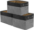 Sorbus Fabric Storage Cubes 15 Inch - Big Sturdy Collapsible Canvas Storage Bins with Dual Handles - 3 Pack | Grey/Tan